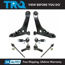 TRQ 8pc Steering Suspension Kit Control Arms Tie Rods End Links for Outlander