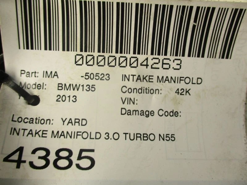 Colector de admisión 3,0 L turbo compatible con BMW 135I 29427 12-19 Foto 3 de 4