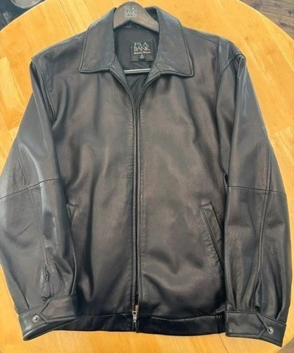 Jos A Bank Signature Collection Leather Jacket! XL Dark Brown Nice! - product listing photo