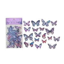 40Pcs Butterfly Paper Stickers Scrapbooking Planner Album Journal Stationery DIY