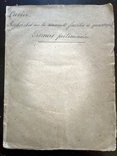 Antico Documento Ricerca Di CUVIER DATATA 1812