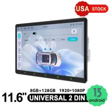 JOYING 11.6 Inch Android 13 Double Din Wireless CarPlay Head Unit Bluetooth GPS