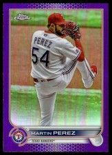2022 Topps Chrome Update Purple Refractor Martin Perez Texas Rangers #USC103