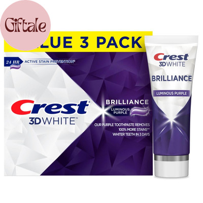 3D White Brilliance Luminous Purple Teeth Whitening Toothpaste, 4.6 Oz Pack of 3