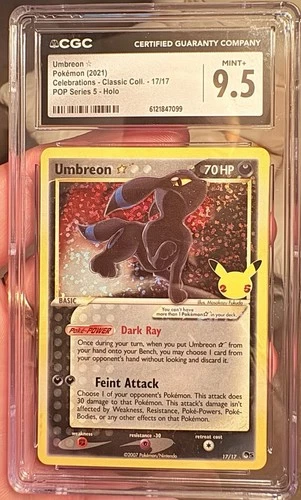 New ListingCGC Mint+ 9.5 - Umbreon Gold Star 17/17 - Celebrations English 25th Pokemon