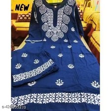 Readymad Chikanakari Kurta/kurti and plazoo Set for Women's Party Festive Outfit