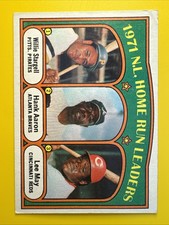 1972 Topps #89 NL Home Run Leaders Stargell/Aaron/May.
