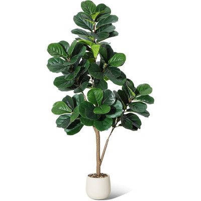 150/180cm Kunstpflanze Fiddle Feigenbaum Künstliche Pflanzen Groß Mit Schotter