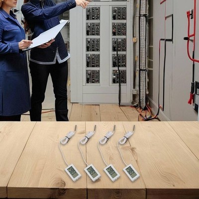 LCD Digital Thermometers Set of 4 with Long Probe for Temperature Display Needs