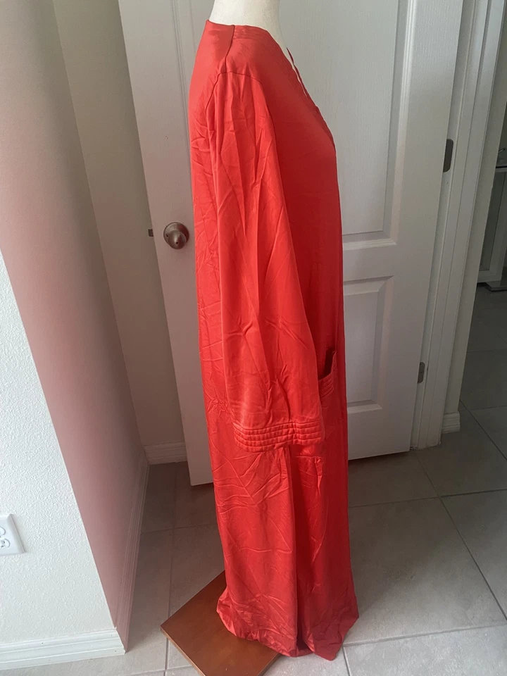 Abrigo Maxi Lounge Vintage Años 60 Vanity Fair Talla Mediana Rojo Foto 4 de 4