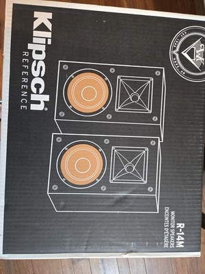 Klipsch R-14M 4in Reference Bookshelf Speaker - 2 Pieces Black for