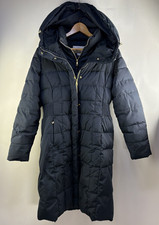 Cole Haan Women's Signature Hooded Down Full Length Puffer Coat Blue Med.