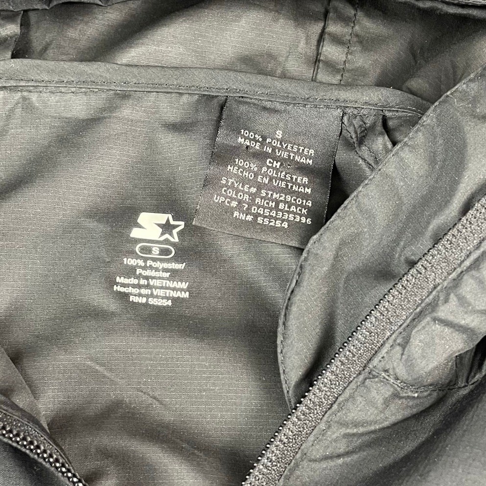 Starter Jacket Solid Black Men's Size Small Light… - image 3