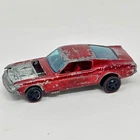 Vintage Hot Wheels Redline 1968 Red Custom Mustang HK - Red Int., Rough Car