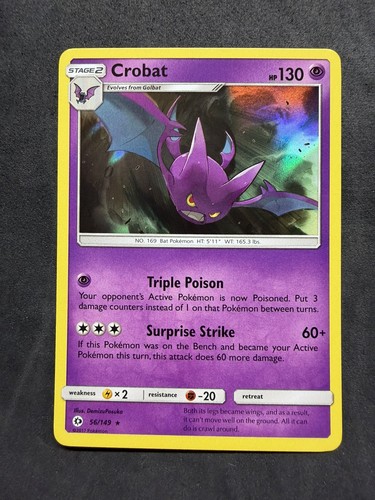 Pokémon TCG Crobat Sun & Moon Base Set 56/149 Holo Rare