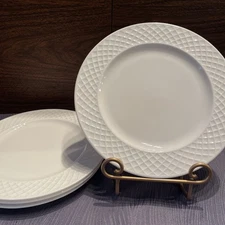 Mikasa Trellis Bone China White 9" Salad Plate, Set Of 4