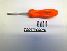 Snap-on Tools Orange Hard Grip Ratcheting Screwdriver Wbits Ssdmr4bo