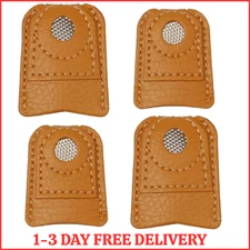 4 Pieces Leather Thimble Sewing Thimble Finger Protector Coin Thimble Pads 