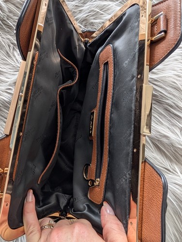 Dune Beige/Brown/Tan Leather Look Handbag With Gold Detailing - Picture 5 of 5