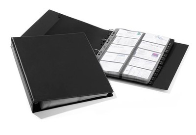 Durable VISIFIX Economy Business Card Album in Black   Ring Binder Folder for Bu