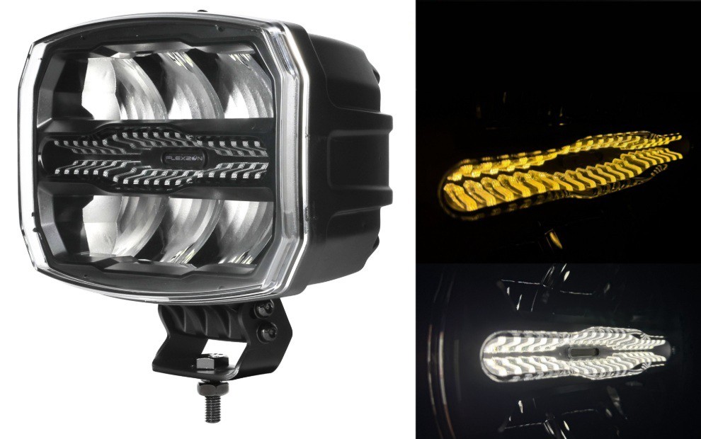 Rectangular LED Driving Spot Light With White Amber DRL Light Amber R65 Strobe