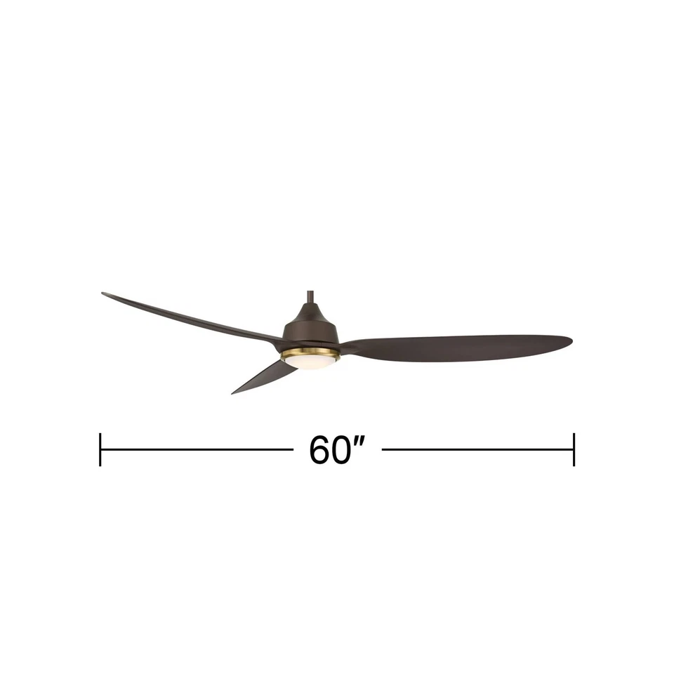60" Casa Vieja Revere Bronze Customize LED Damp Remote Ceiling Fan - Image 4 of 4