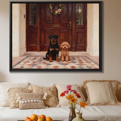 Rottweiler Dog Artwork Oil Painting Canvas Print Pet Portrait Living Room Decor