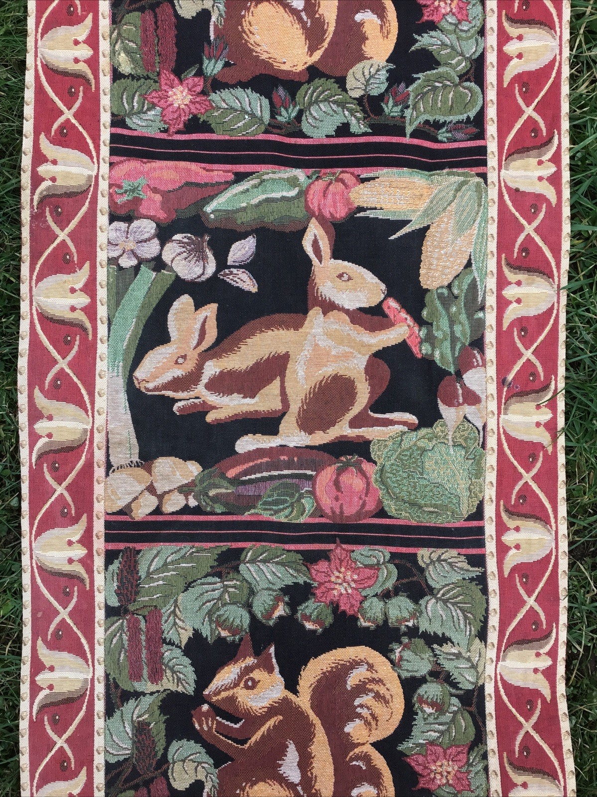 ARTS AND CRAFTS WILLIAM MORRIS STYLE TAPESTRY TABLE RUNNER RENAISANCE WOVEN ART