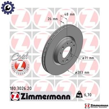 2x BRAKE DISC 180.3026.20 FOR CITROEN C4/GRAND/SPACETOURER/PICASSO/II 1.2L 3cyl