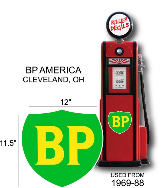 12" 196988 BP BRITISH GASOLINE OIL VINYL DECAL OIL CAN / GAS PUMP / LUBSTER 1 eBay