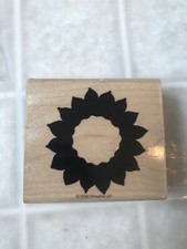Stampin Up 1996 Wood Mount Rubber Stamp - Sunflower Bold Brushstroke Style