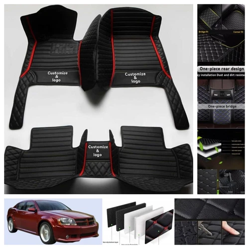 For Dodge Avenger 2007-2014 Car Floor Mats PU Leather Auto Liners Waterproof - Imagen 21 de 39