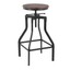 ikayaa vintage bar stool adjustable wood metal design pub chairs industrial m2i2
