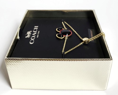 Coach Disney Mickey Keith Haring Slider Bracelet Black Plated Brass NWT - Picture 10 of 12