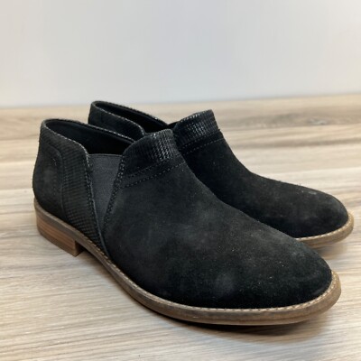 Clarks Camzin Mix Women's Ankle Boots M Black Suede Metallic Slip-On  Shoes