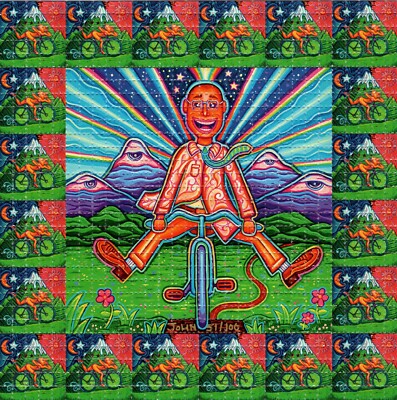 Albert Hofmann Bike V2 by John Speaker BLOTTER ART perforated tabs