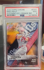 2020 Chrome Mike Trout Decade of Dominance Die Cut Orange Refractor #23/25 PSA 9