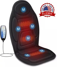 MEJOR Asiento De Masaje Cojin Para Silla Vibracion Calentada Masajeador Coche