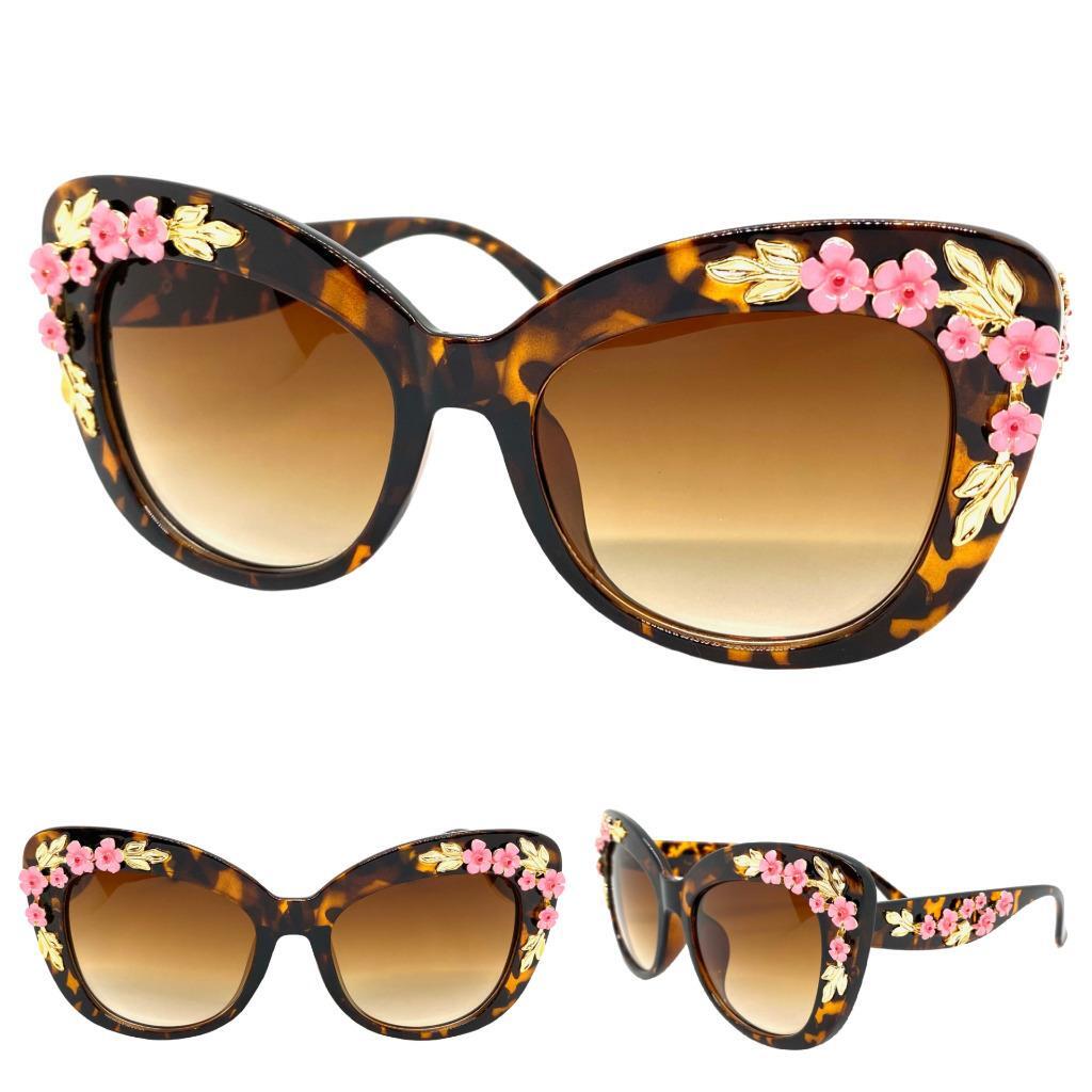 Vintage, Cat Eye Brown Tortoise Large Sunglasses -LE19052 UV400 Amazon.com: zeroUV Oversized Vintage Inspired Super & Bold  main image 3