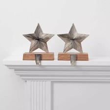 2ct Metal Radiating Star Christmas Stocking Holder - Wondershop