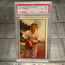 1953 Bowman Color Mel Parnell #66 *Red Sox* PSA 4 VG-EX