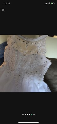 Rhinestone Organza Pleated Ruffled Flower girl dress Junior Formal Pageant 164s1