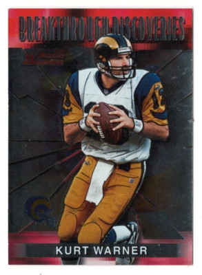 Kurt Warner 2000 Bowman Breakthrough Discoveries #BD2 Insert Card