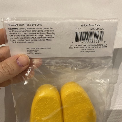 girl friends doll accessories fits most 18 in dolls yellow bow flats sandals - Foto 3 di 3