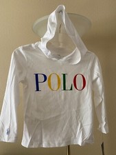 NWT Ralph Lauren Boys White POLO Cotton Jersey Hooded Tee T-Shirt Sz. 6