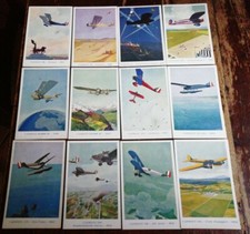 SERIE 12 CARTOLINE D'EPOCA CAPRONI I°serie 1934 DISEGNO FERRARI AERONAUTICA 