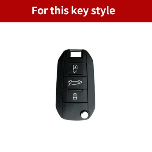 Full Suede Covered Key Fob Remote Protector Holder Cover Case For Peugeot B - Picture 2 of 8