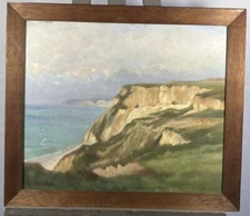 French School First Half Of The 20th Gouache Original Seascape Signed