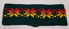 Vintage 80s 90s Winter Ski Headband- Ear Warmer Green Yellow Orange Red