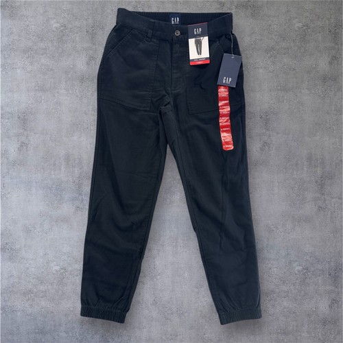 GAP Damen Mid Rise Elastic Back Button Front Twill Jogginghose Schwarz Gr. XS